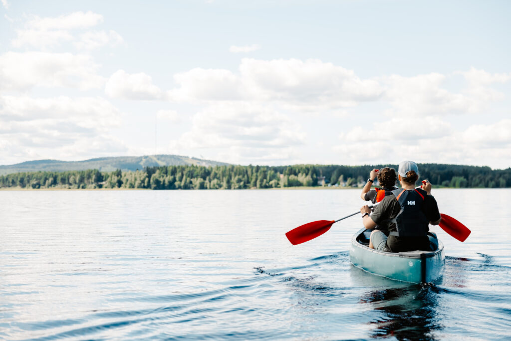 Canoeing at Arctic Lakeland Finland