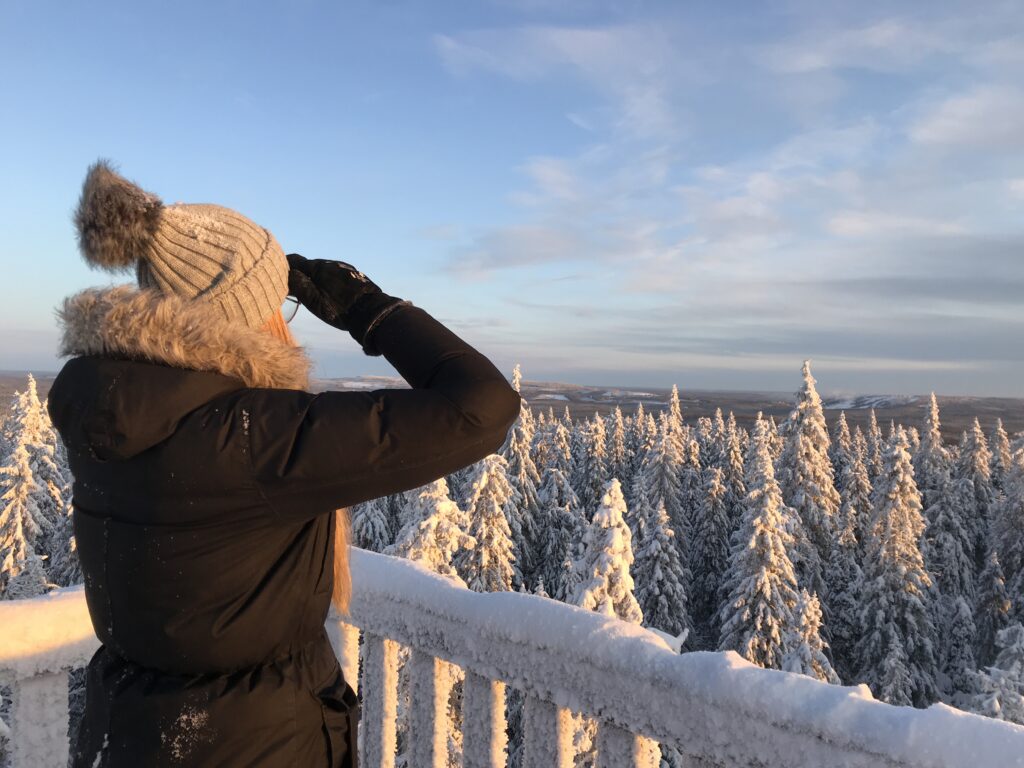 Paljakkavaara observation tower at Arctic Lakeland Finland
