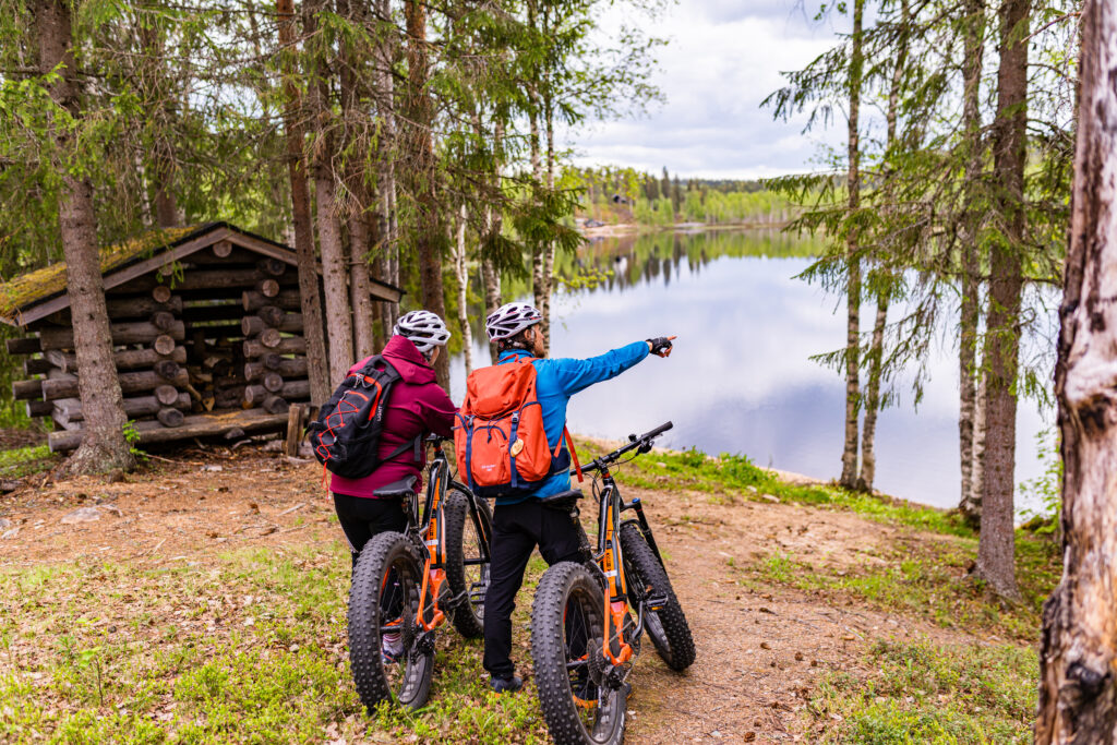 Biking at Arctic Lakeland